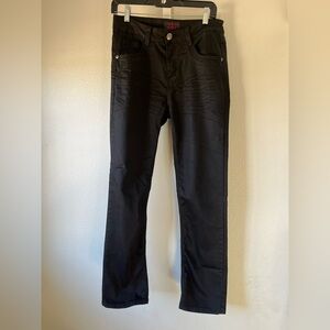 Lamasini Men's Straight Fit Black Jeans